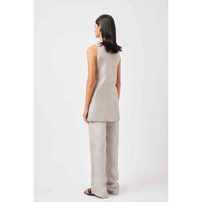Contemponari Grey Solid Diya Tunic