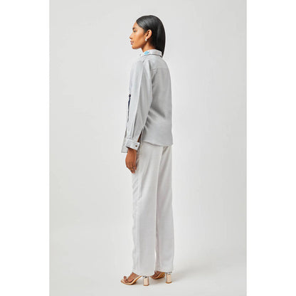 Contemponari Grey Olivia Collar Neck Overshirt