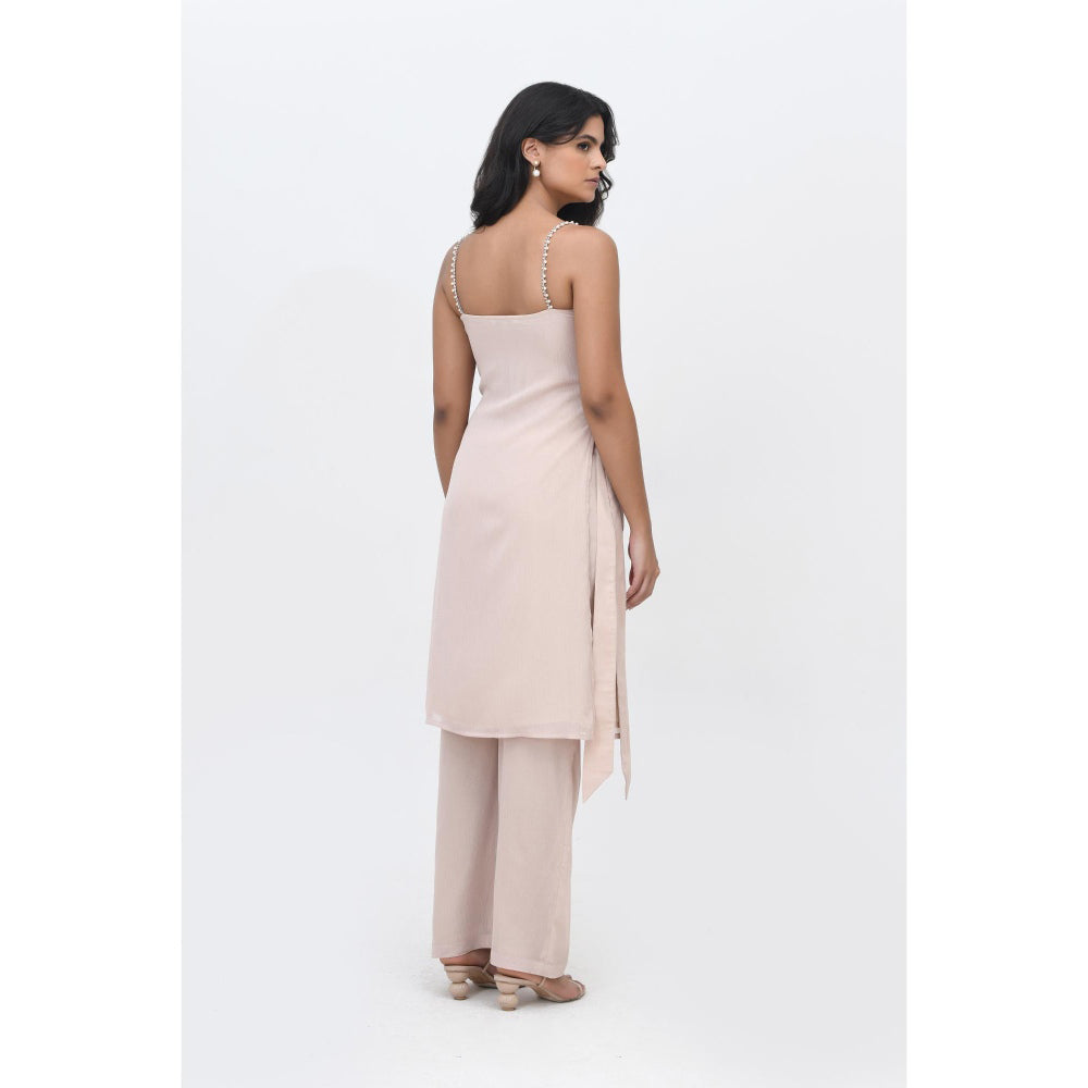 Contemponari On The Record Beige Kurta with Pant