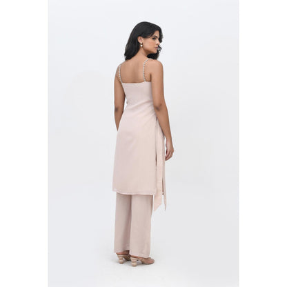 Contemponari On The Record Beige Kurta with Pant