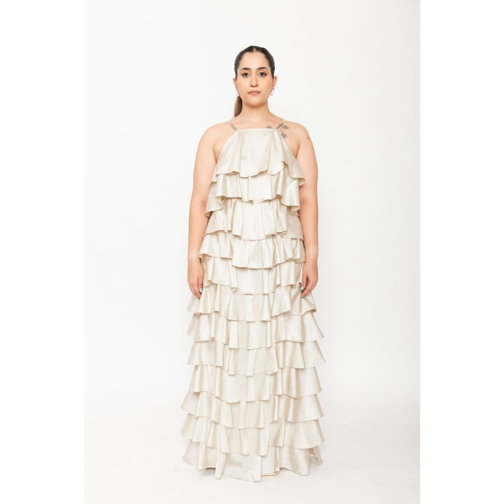 Contemponari Cream Gatsby Maxi Dress