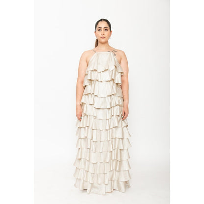 Contemponari Cream Gatsby Maxi Dress