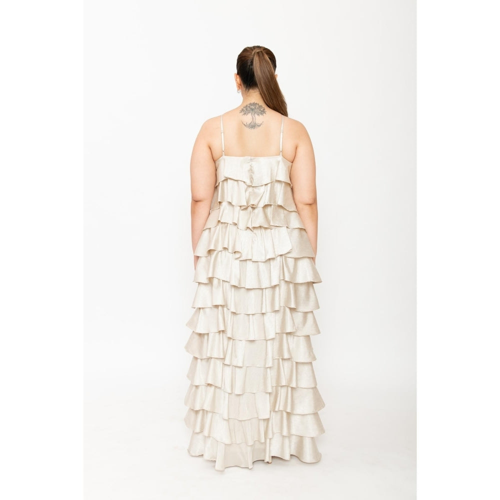 Contemponari Cream Gatsby Maxi Dress