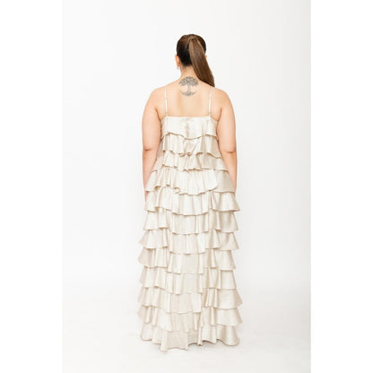 Contemponari Cream Gatsby Maxi Dress