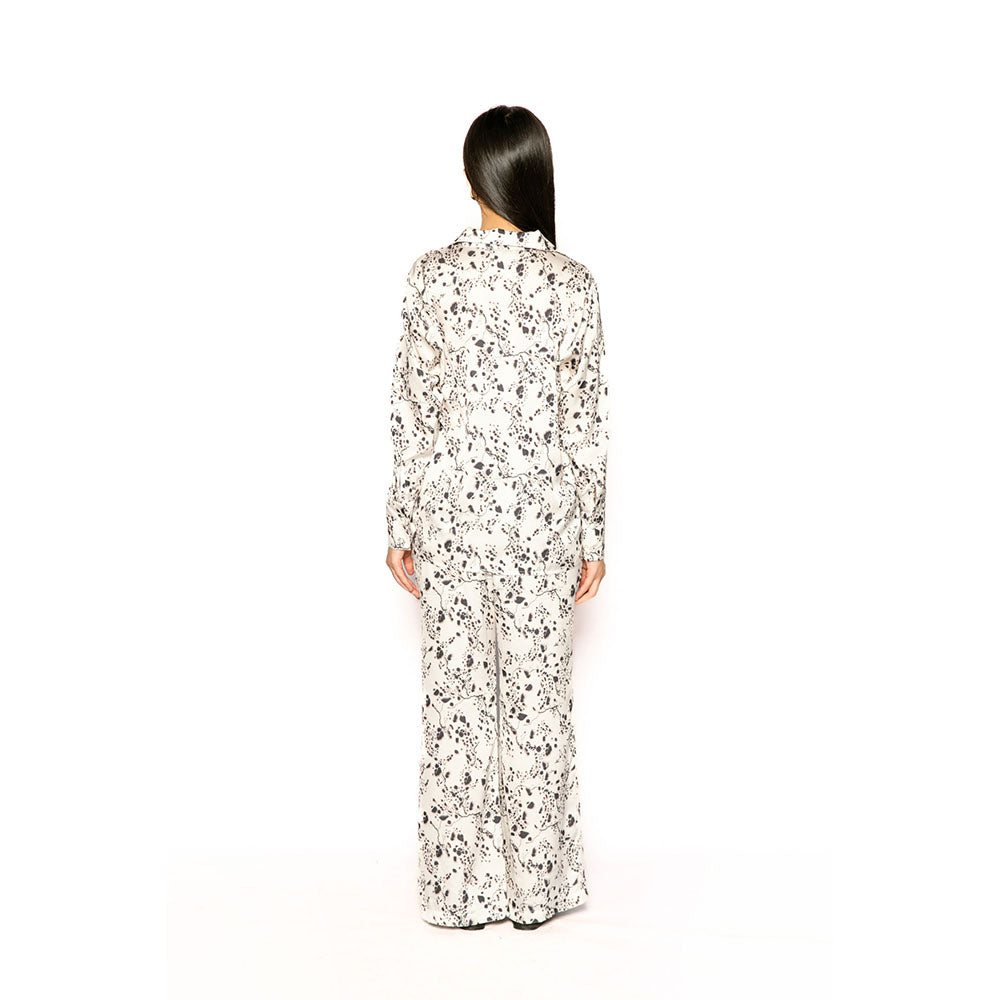 Contemponari Women Lycra Printed White Pant