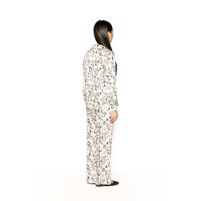 Contemponari Women Lycra Printed White Co-Ord Set