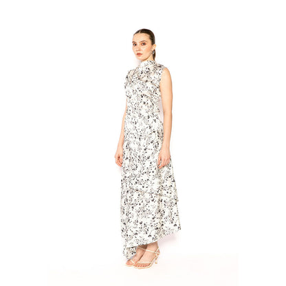 Contemponari Women Lycra Printed White Top