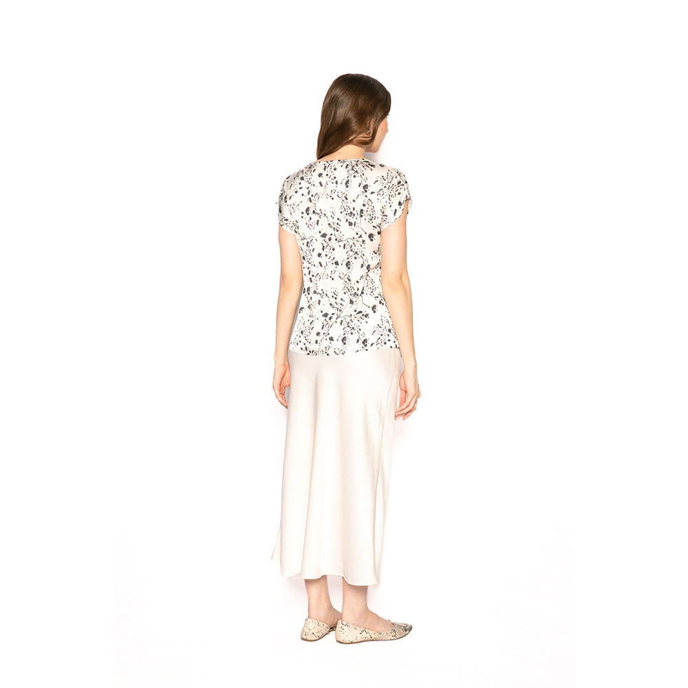 Contemponari Women Lycra Printed White Top