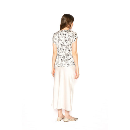 Contemponari Women Lycra Printed White Top