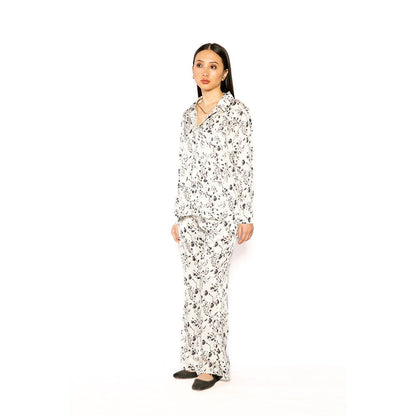 Contemponari Women Lycra Printed White Shirt