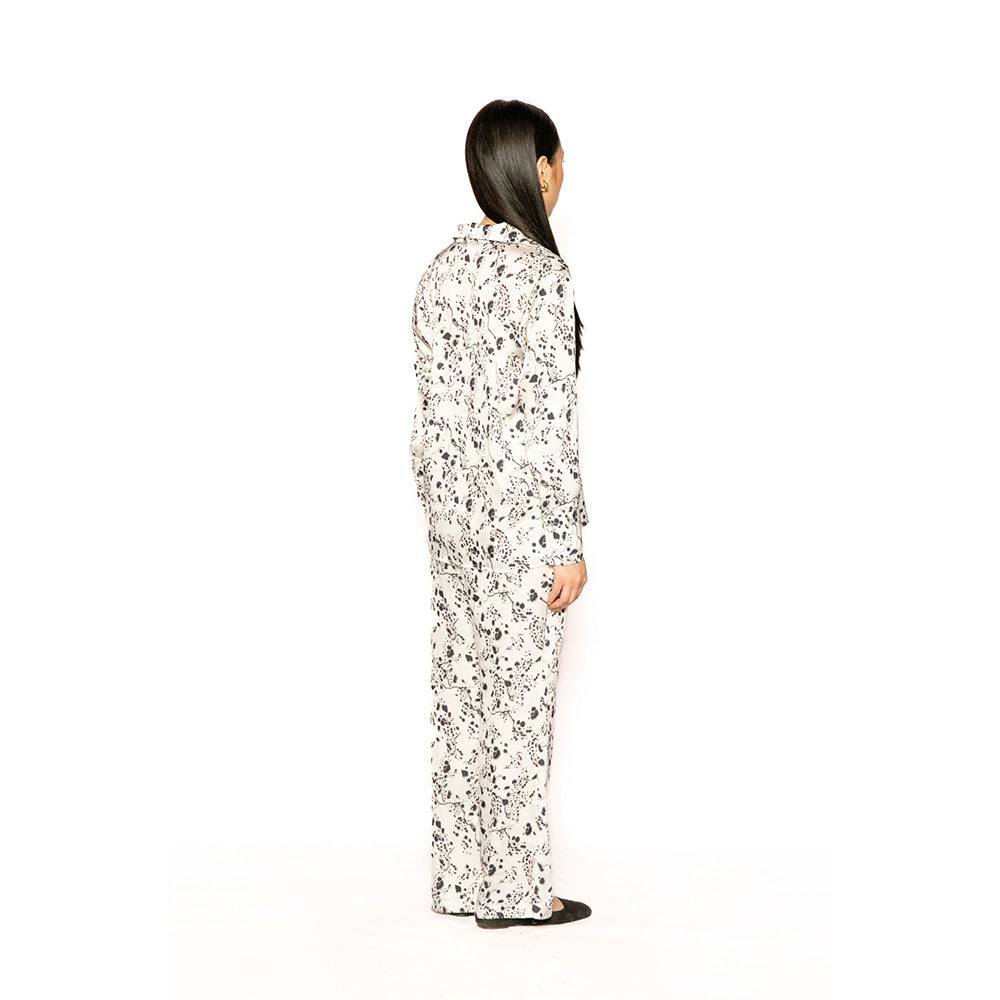 Contemponari Women Lycra Printed White Shirt