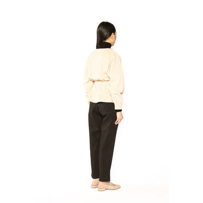 Contemponari Women Corduroy Solid Beige Winter Jacket