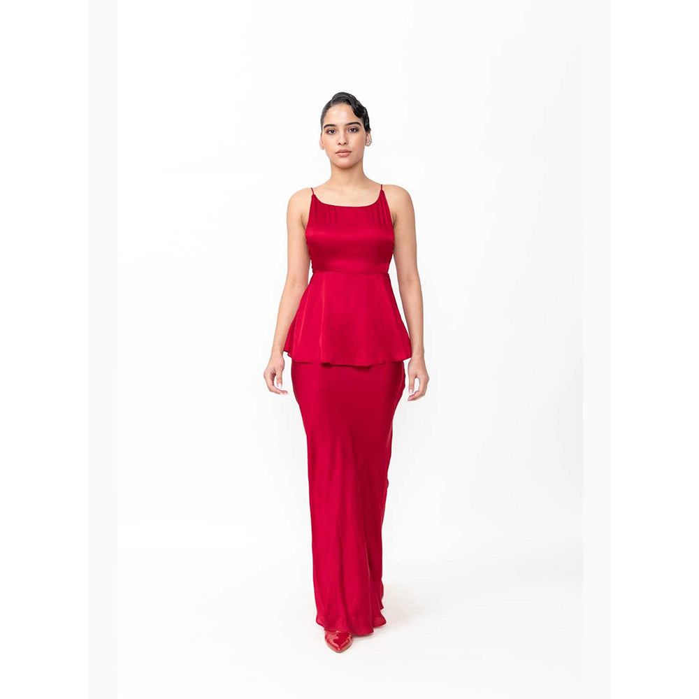 Contemponari The Juliet Red Maxi Skirt