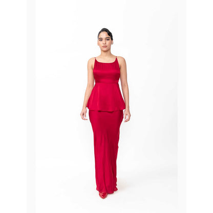 Contemponari The Juliet Red Maxi Skirt