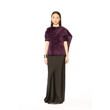 Contemponari Womens Pegasus Solid Purple Shirt