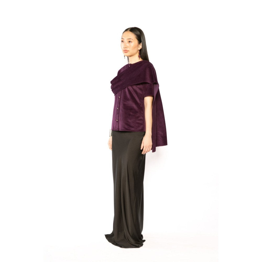 Contemponari Womens Pegasus Solid Purple Shirt