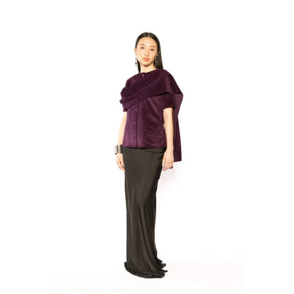 Contemponari Womens Pegasus Solid Purple Shirt