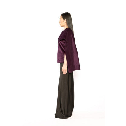 Contemponari Womens Pegasus Solid Purple Shirt