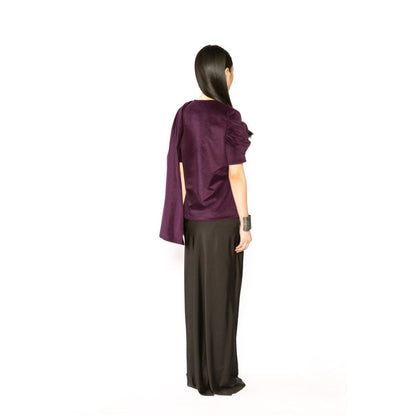 Contemponari Womens Pegasus Solid Purple Shirt