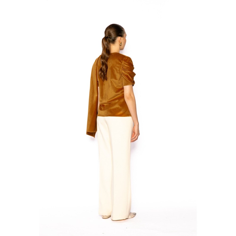 Contemponari Womens Pegasus Solid Brown Shirt