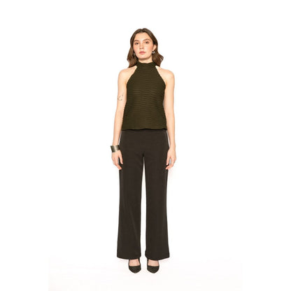 Contemponari Womens Altair Solid Olive Top