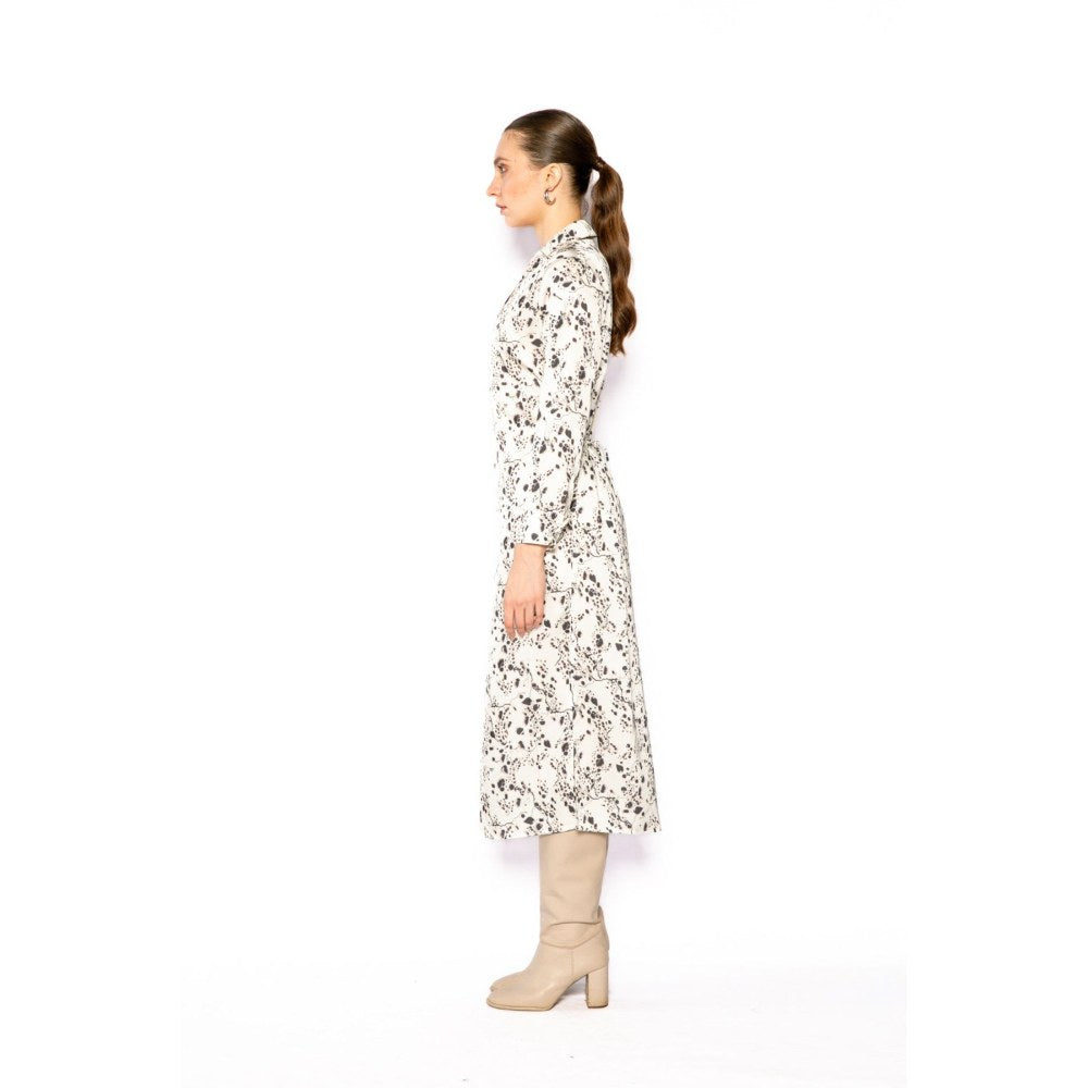 Contemponari Womens Homer Printed White Dress