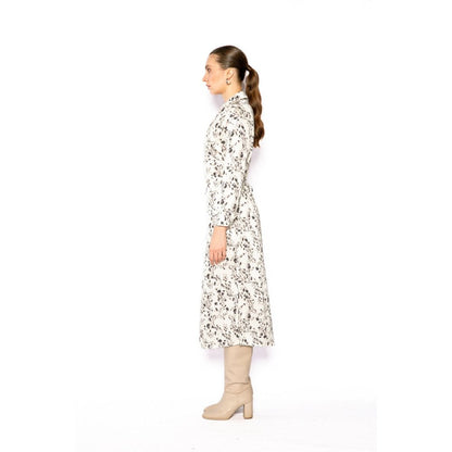 Contemponari Womens Homer Printed White Dress