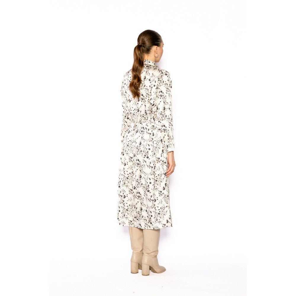 Contemponari Womens Homer Printed White Dress