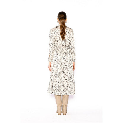 Contemponari Womens Homer Printed White Dress