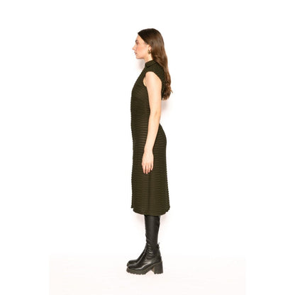 Contemponari Womens Ursa Textured Green Dress