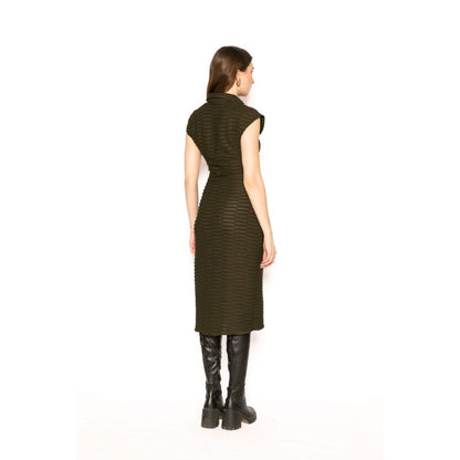 Contemponari Womens Ursa Textured Green Dress