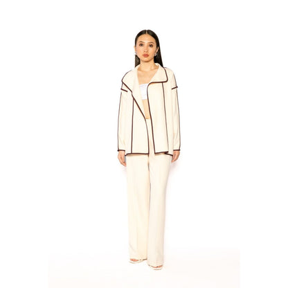 Contemponari Womens The Solid Beige Shrug
