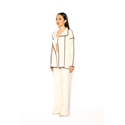 Contemponari Womens The Solid Beige Shrug