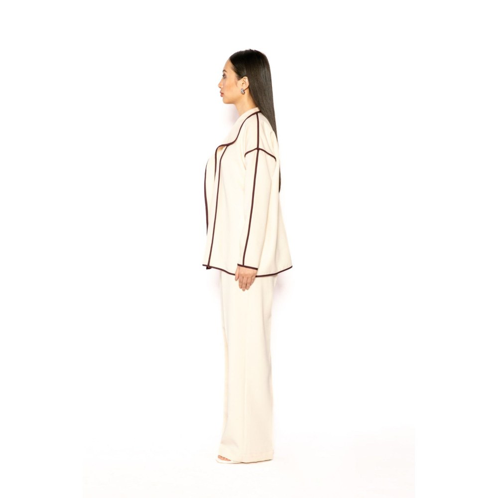 Contemponari Womens The Solid Beige Shrug