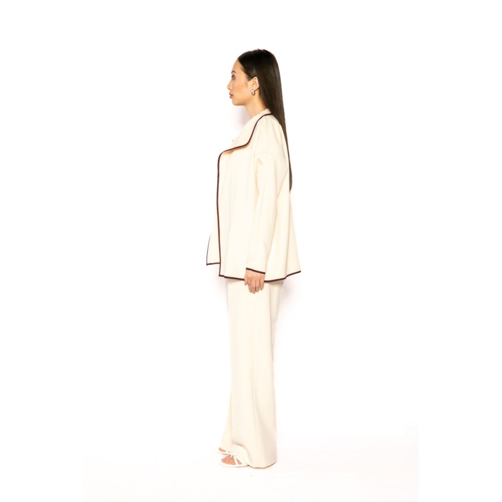 Contemponari Womens The Solid Beige Shrug