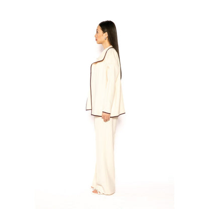 Contemponari Womens The Solid Beige Shrug