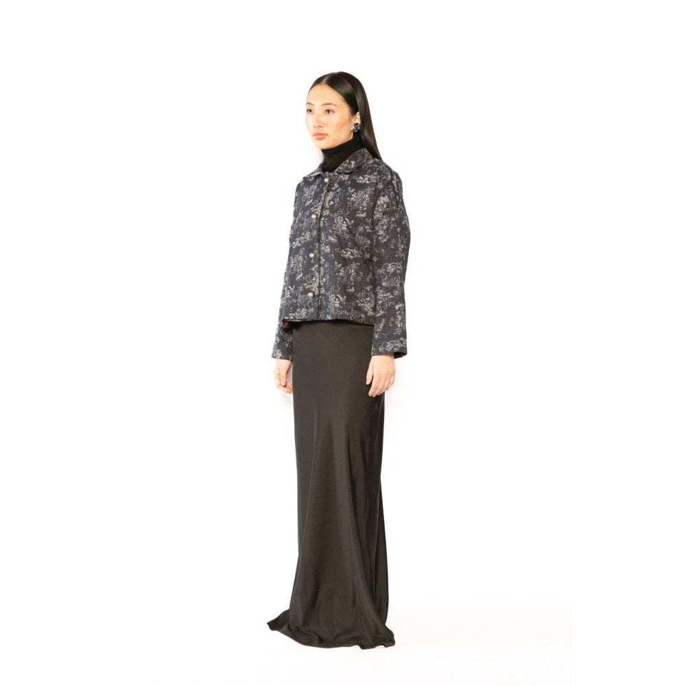 Contemponari Womens Aries Printed Grey Shacket