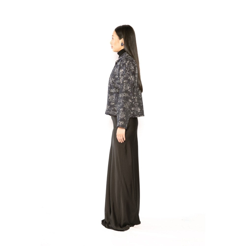 Contemponari Womens Aries Printed Grey Shacket