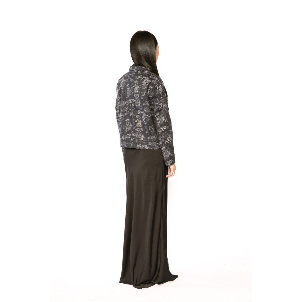 Contemponari Womens Aries Printed Grey Shacket