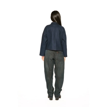 Contemponari Womens Xenia Solid Blue Jacket