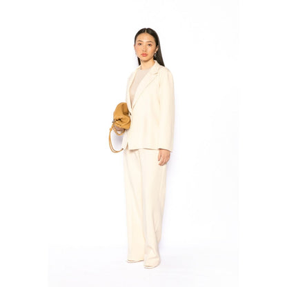 Contemponari Womens Phoenix Solid Beige Blazer