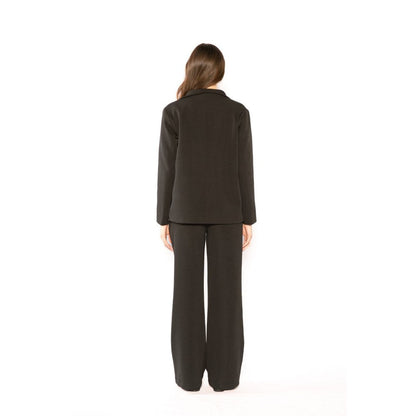 Contemponari Womens Phoenix Solid Black Blazer