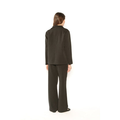 Contemponari Womens Phoenix Solid Black Blazer