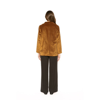 Contemponari Womens Aquila Solid Brown Blazer