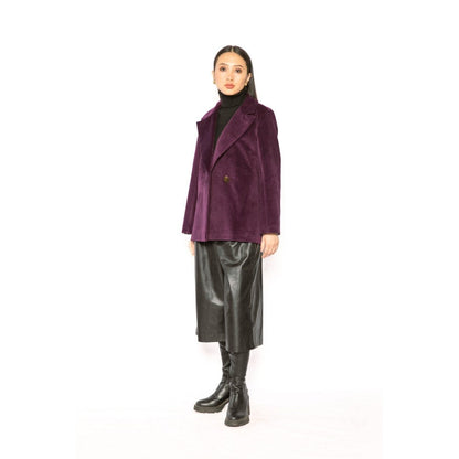 Contemponari Womens Aquila Solid Purple Blazer