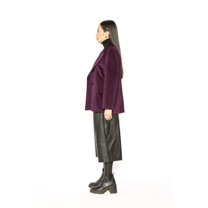 Contemponari Womens Aquila Solid Purple Blazer