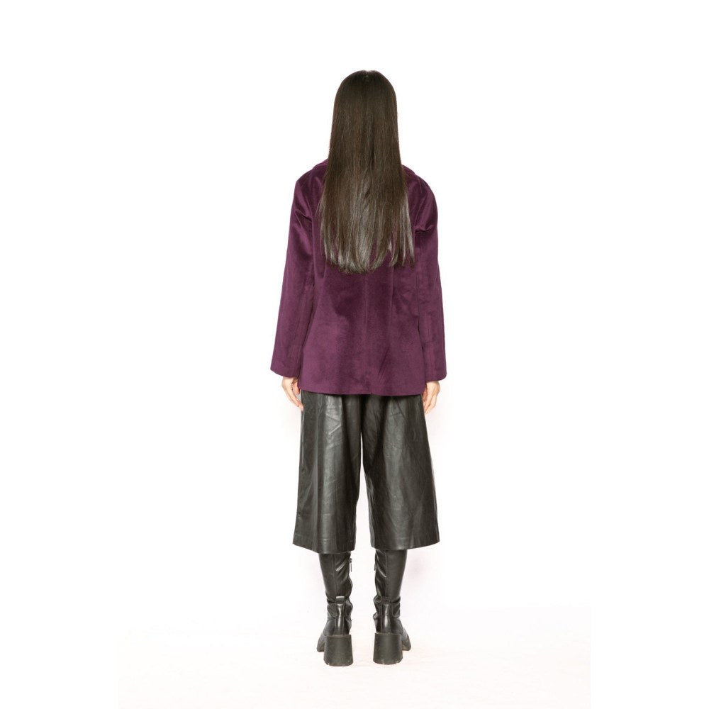Contemponari Womens Aquila Solid Purple Blazer