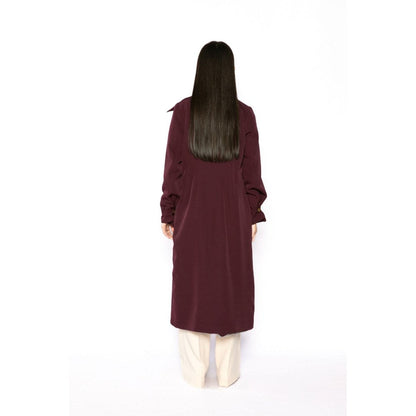 Contemponari Womens Penelope Solid Wine Coat