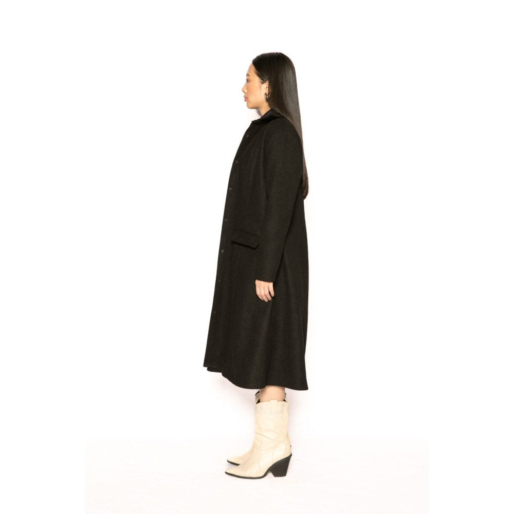 Contemponari Womens Hades Solid Black Coat