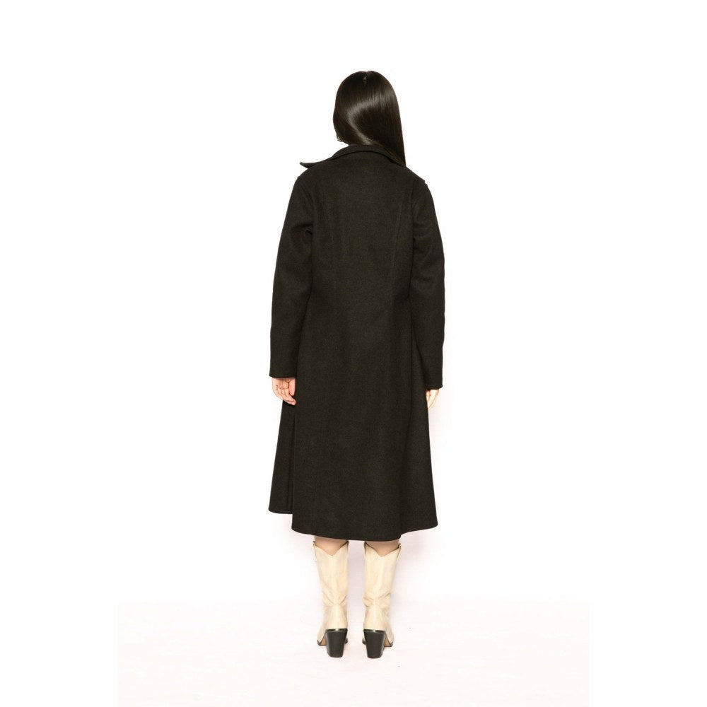 Contemponari Womens Hades Solid Black Coat